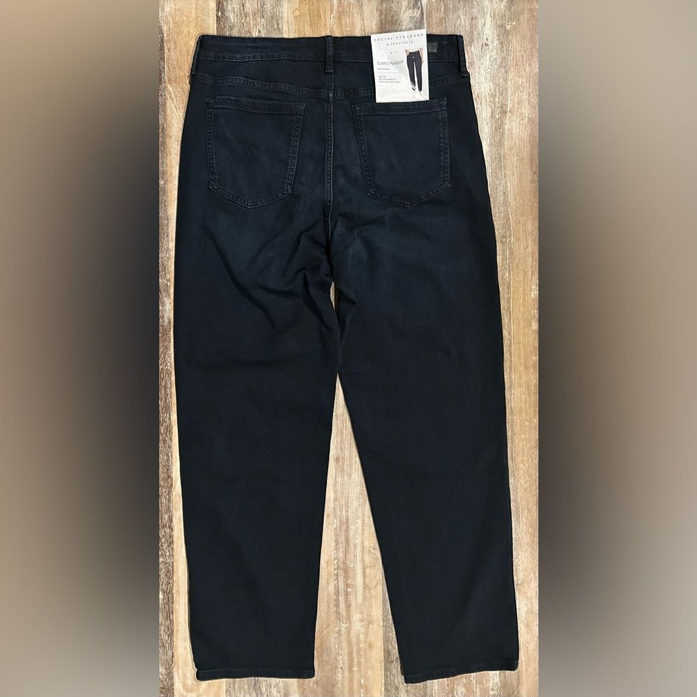Social Standard by Sanctuary Slim Straight Women's Jeans Black, Size 12